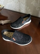 Revere Panama Leather Slip On Sneaker Shoe- Midnight -Women  s 37 US 6M