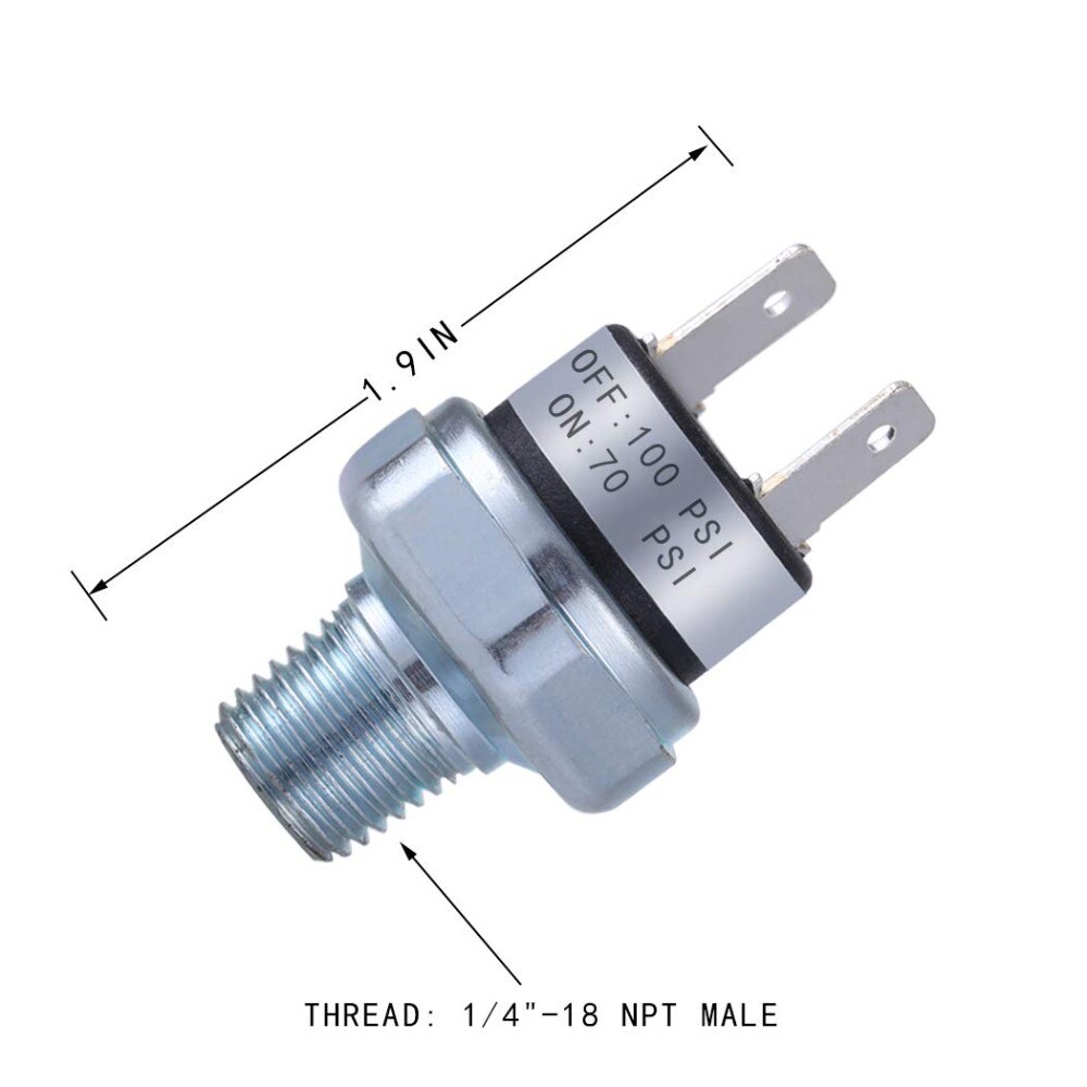 Silver Air Pressure Switch 70100 PSI Pressure Switch Air ride pressure