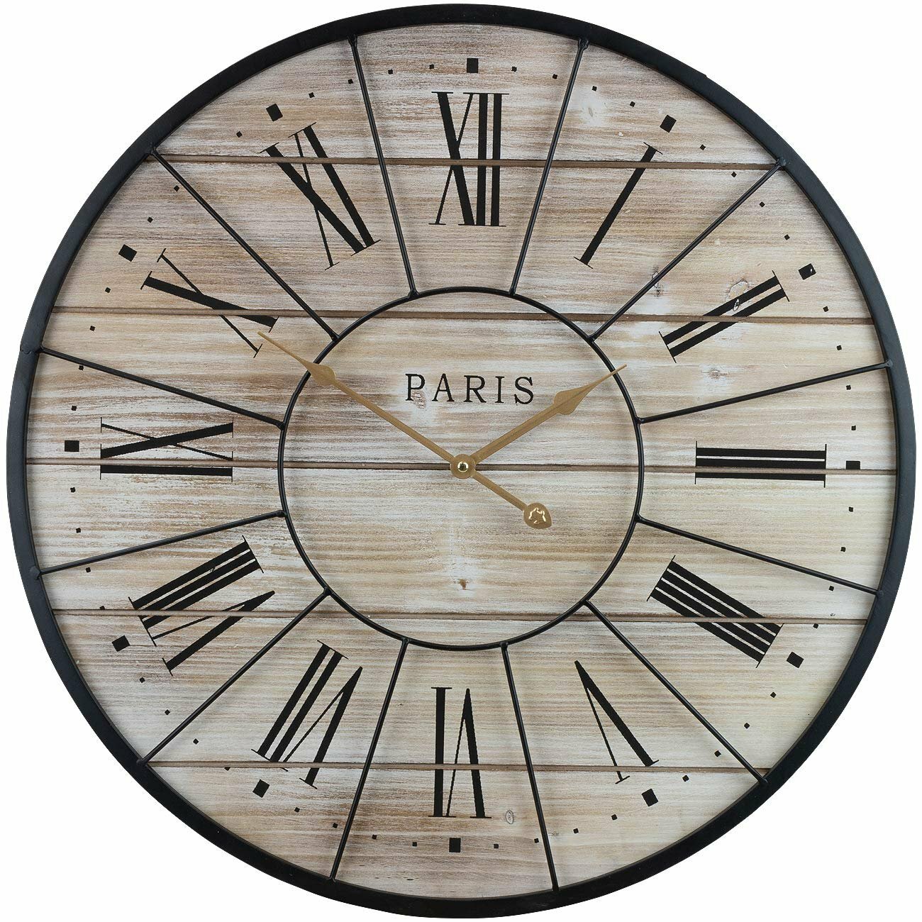 Sorbus Paris Oversized Wall Clock, Centurion Roman Numeral Hands, Parisian