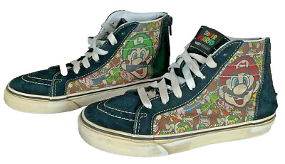 RARE Vans Nintendo GAME OVER Hi-Top Super Mario Bros Skate Shoes Size 3.5