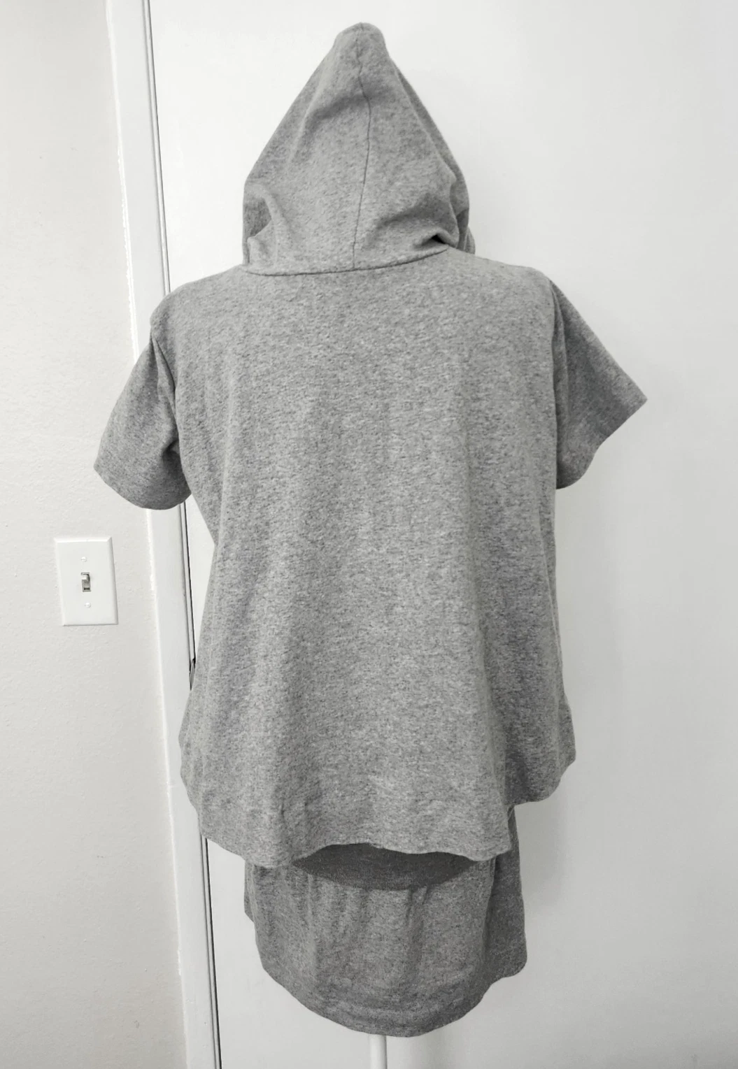 sacai FELPA CON CAPPUCCIO ABITO a strati pezzo unico cotone donna taglia 1 US 6 felpa con cappuccio