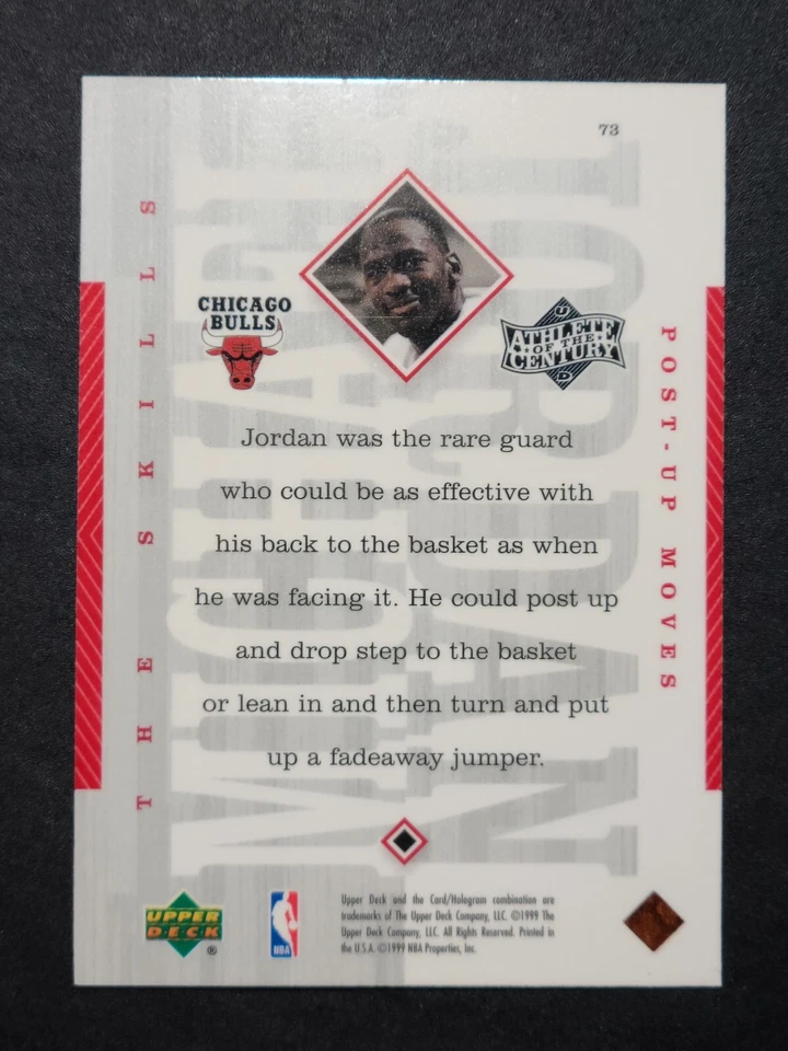 MICHAEL JORDAN, 1999 UPPER DECK ATHLETE OF THE CENTURY, THE SKILLS #73 - Image 2 of 2