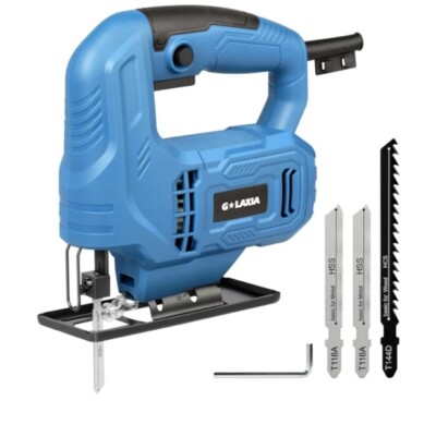 3.5 Amp Corded Jig Saw W/3Pc Blades 3000SPM W/Lock-On Button 45 Bevel Cut