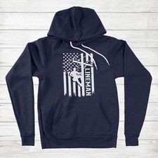 Lineman USA Flag Sweater Hoodie Lineman Electrician Gift Fathers Day Dad Grandpa
