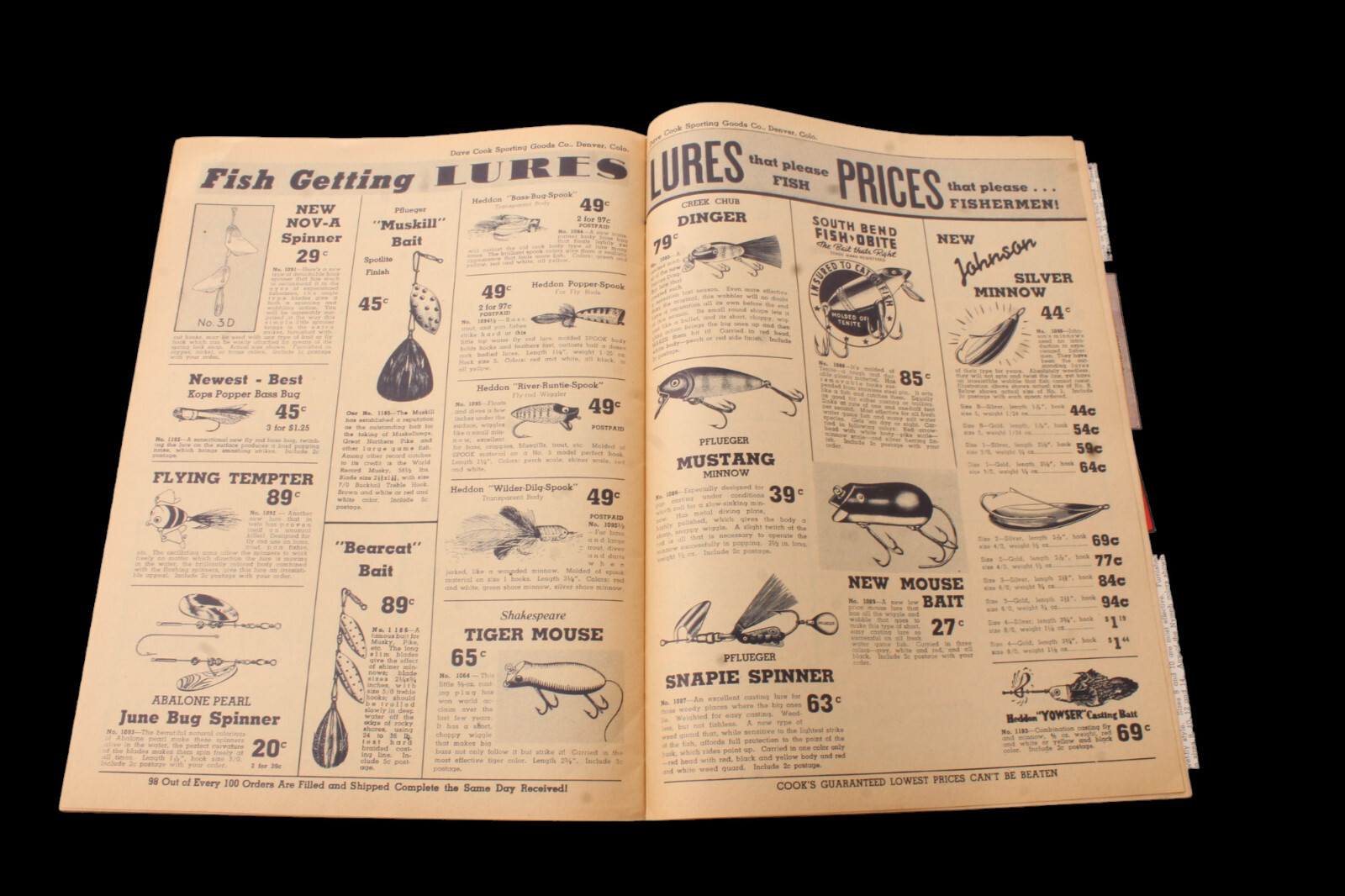 Vintage 1940 Dave Cook Sporting Goods Denver Fishing Manual & Tackle Catalog eBay