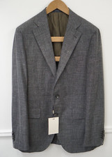 Men Suitsupply Blazer La Spalla Wool Silk Linen Grey Size EU50 UK/US40