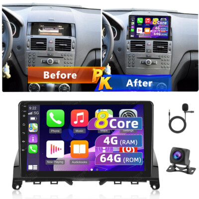 12,3 2K Écran Snapdragon 668S 8Go 128Go Autoradio Stéréo Android 14 pour Mercedes-Benz C-Class W204 S204 NTG 4.0, Carplay sans Fil, GPS WiFi DSP OEM