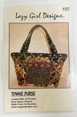 Lazy Girl Designs TOWNE PURSE Sewing Pattern #107 Handbag Bag Joan Hawley ©2000