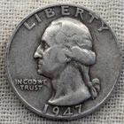 1947 D Washington Quarter VF : Very Fine, Denver Mint - .9 Fine Silver Coin