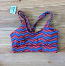 NEW Janji Pace Sports Bra Orange Purple Blue Stripes XS
