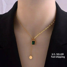 Women's Fashion Jewelry 18k Gold Plated Stainless Steel Pendant Necklace
