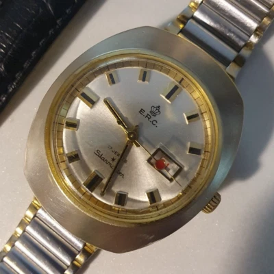 Herrenuhr Vintage E.R.c. StarMaster 1960 Mechaniker Übergröße 1 1/2X1 13/16 Zoll - Bild 1 von 4