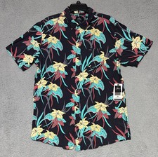 NEW Rip Curl Pacific Rinse Button Up Short Sleeve Shirt Mens L Hawaiian Floral