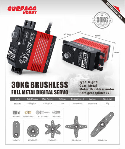 Digital Servo 9g 17g 25kg 30kg 70kg für 1/24 1/18 1/12 1/10 1/8 1/5 RC Auto Boot - Bild 26 von 31