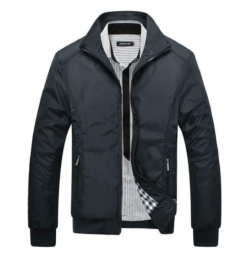 Men Autumn Jacket Lightweight Coat Casual Zip Up Outfit Tops Outerwear - Picture 17 of 36
