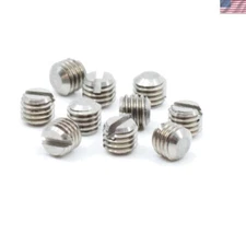 Durable 1/8" Slotted Fine Thread Gun Plug Screws - Pack of 10, Stainless Steel