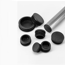 10mm-114mm Round PE Plastic Blanking End Caps Tube Pipe Inserts Plug Bung Black