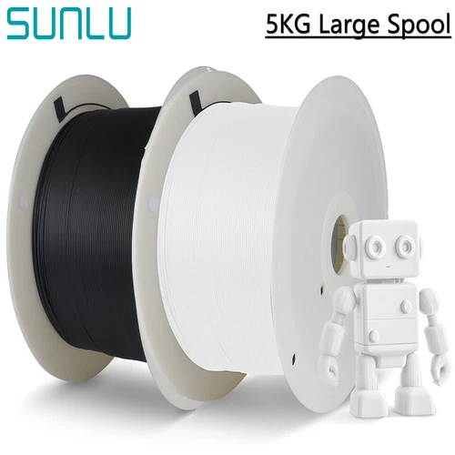 SUNLU 5KG Groß Spule ABS PLA+ PLA PETG Schwarz 3D Drucker Filament 1.75mm PLA