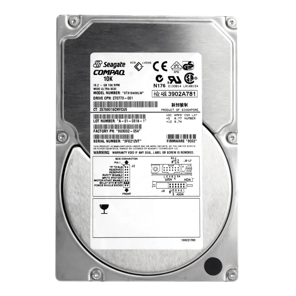 Disco Rigido Compaq 270773-001 ST318406LW 18.2GB 10K 4MB SCSI U160 3.5'' - Image 3 of 3