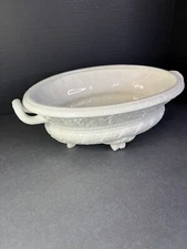 Maruhon Ware Ornate Dish Bowl Rattan Handle Made In Japan Vintage