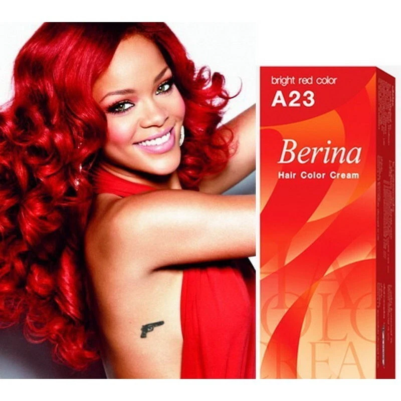 RED Berina Permanent Hair Dye Color Cream Yellow - A23 Bright RED