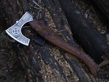Hand Made carbon steel Blade Engraving Dragoon Axe Tomahawk/Viking axe W/L/S4581