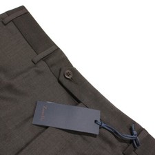 Zanella NWT Dress Pants Size 35 US Devon In Solid Brown 100 Wool