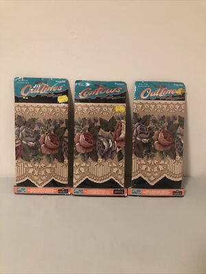 New Imperial Outlines Lot of 3 Wall Borders 9  x 5yd Flowers