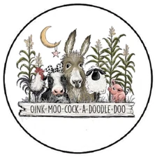 OINK MOO COCK A DOODLE DO FARM ENVELOPE SEALS LABELS STICKERS PARTY FAVORS
