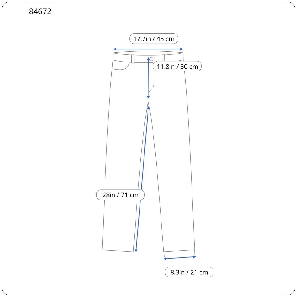 Pantalones Sin Marca Hombre W35/L28 Corte Regular Con Cremallera Azul - Imagen 3 de 4