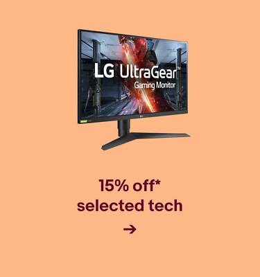 15% off* selected tech