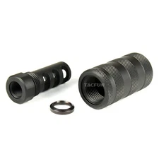 ALL STEEL Muzzle Brake 1/2x36 TPI for 9MM + 13/16-16 TPI Sound Sleeve Forwarder