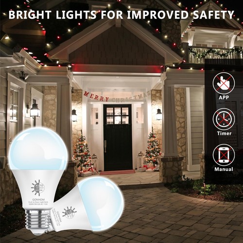 8 Pack Dusk to Dawn Light Bulbs Outdoor 5000K-Daylight 720LM 9W60W Equiva - Picture 4 of 7