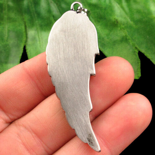 SJ98491 Carved Silver Stainless Steel Wing Pendant Bead SJ98491 Carved Silver Stainless Steel Wing Pendant Bead