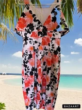 Jax Black Label Sleeveless Cold Shoulder Dress Size 6  Beachy  Tourist Tropical