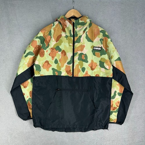Black Rifle Coffee Company Size L Camo 1/2 Zip Windbreaker Jacket Golf Tennis