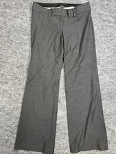 Loft Ann Taylor Marisa Pants Womens 6 Petite Gray Linen Stretch Wide Leg Formal