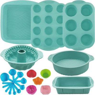 32 Pieces Silicone Baking Pans Set, Nonstick Bakeware Set for Kitchen Oven