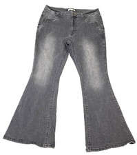 Frye & Co Women’s Jeans Size 12 Washed Black Flare Stretch Embroidered