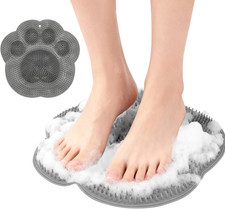 Shower Foot Scrubber Mat, 30X30Cm Silicone Feet Cleaner with Strong Suction Cups