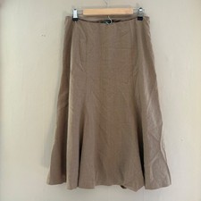 VTG Lauren Ralph Lauren A Line Midi Skirt Size 8P Brown Wool Academia Modest