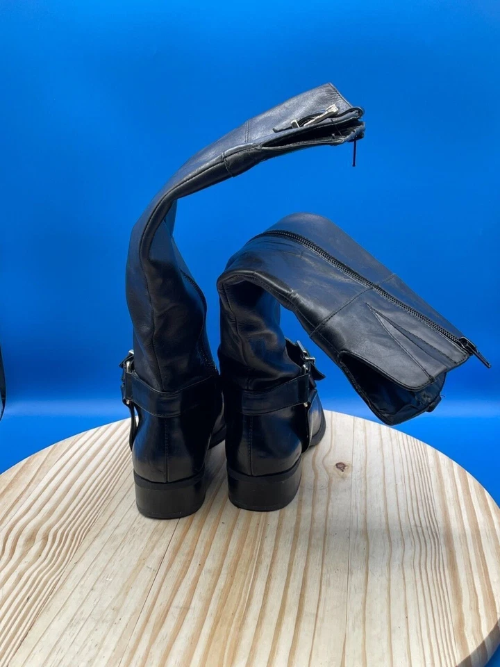 Bota alta International Concepts Fedee para mujer talla 5M cuero negro hasta la rodilla Foto 3 de 4