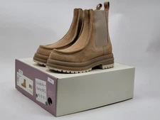 CALIA Women's Samie Moc Toe Pull On Leather Boots Tan Carrie Underwood