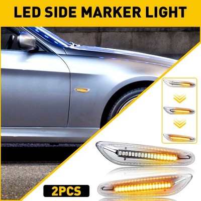 For BMW E90 E60 E82 E87 E88 LED Sequential Side Marker Blinker Turn Signal Lig A