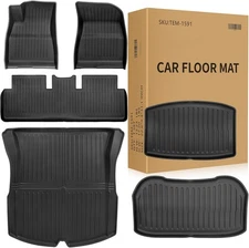 Weize Floor Mats Fit for Tesla Model 3 Highland 2025 2024, TPE All Weather Cargo