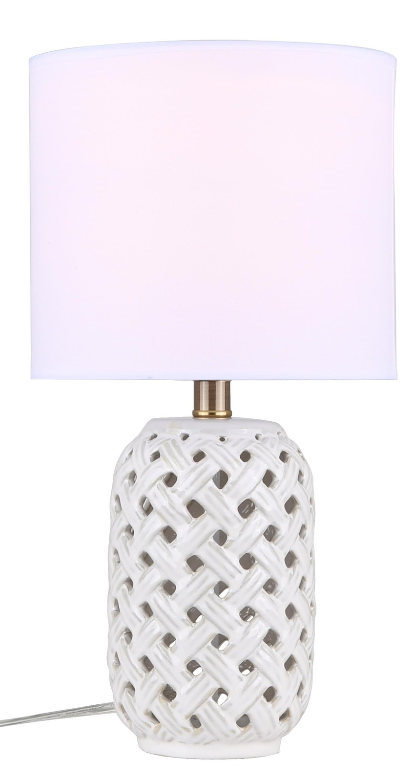 Canarm Luana Table Lamp, 16-Inch Transitional Design in White Finish with On/...