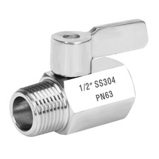 Shower Flow Control Valve - 1/2" NPT Thread Stainless Steel 304 Shut Off Mini