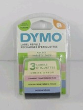 DYMO LT Label Refills 3 Pack Pastel Colors 12mm x 4m LetraTag Label Maker Tapes