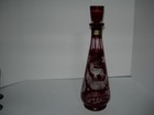 VINTAGE RUBY BOHEMIAN CRYSTAL WINE CARAFE W/5 GLASSES — photo 1
