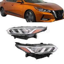 Pair Halogen Headlight Assembly for 2020 2021 2022 Nissan Sentra S SV Left+Right